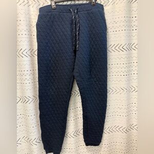 Quilted Navy Joggers